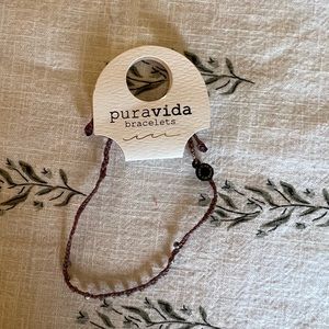 Pura Vida silver stitched beaded anklet new